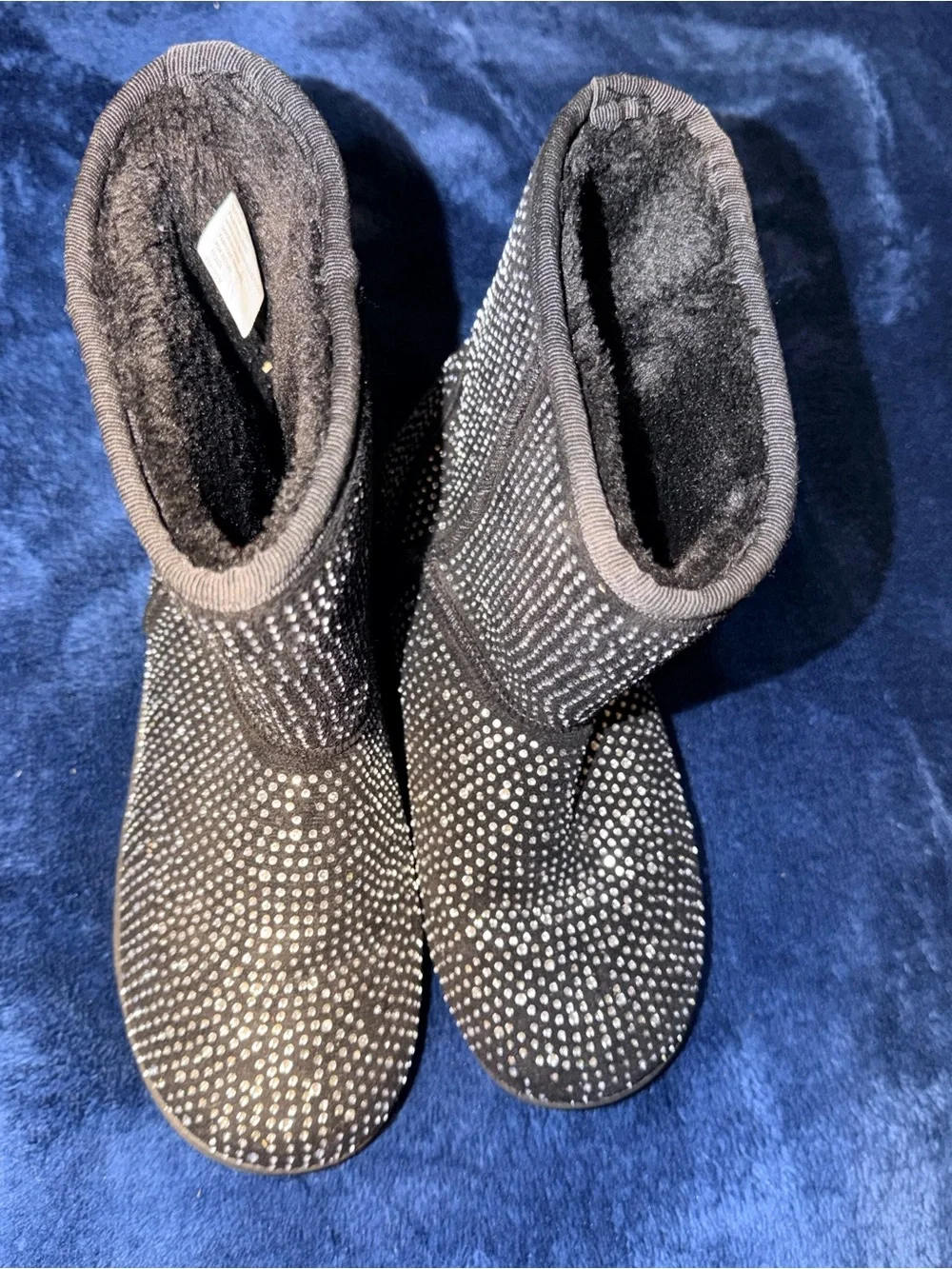 fabkids Black Crystal-Embellished Kids' Winter Boots